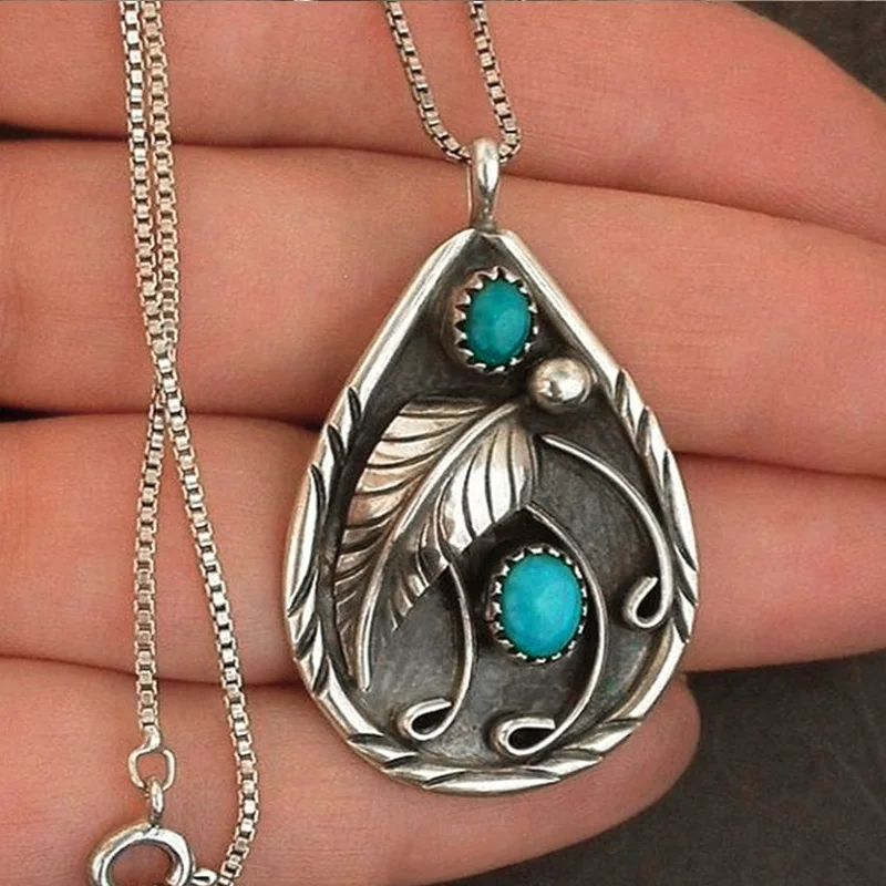 

Wholesale Bohemian Fashion Vintage turquoise Vine Necklace Jewelry For Women