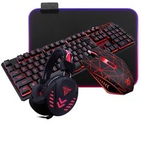 

WKM-612B 4 in 1 computer gaming set gamer headset keyboard mouse pad combo