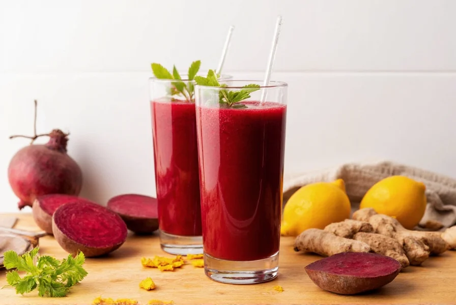 Beet ginger turmeric juice preparation ingredients