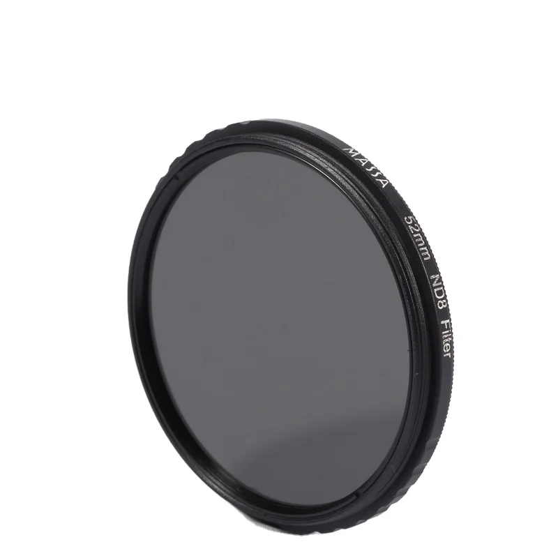 

MASSA Photographic equipment Digital Camera Accessories 52mm super Slim optical glass Camera lens ND8 Filter, Black