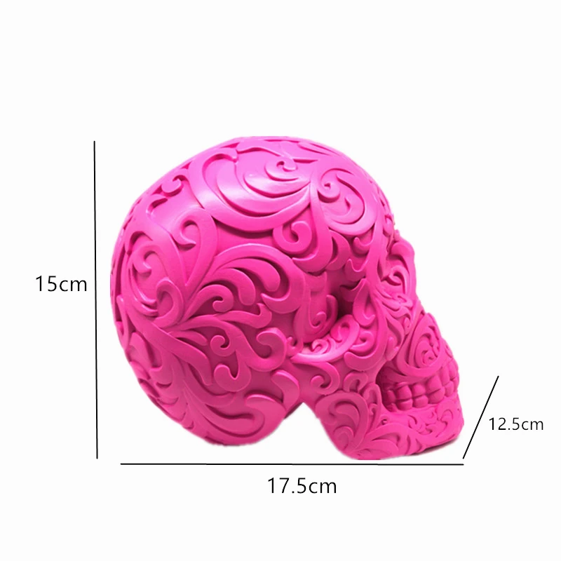 Resin Makeup Brushes Organizer Holder Skull Head Cosmetic Macarons