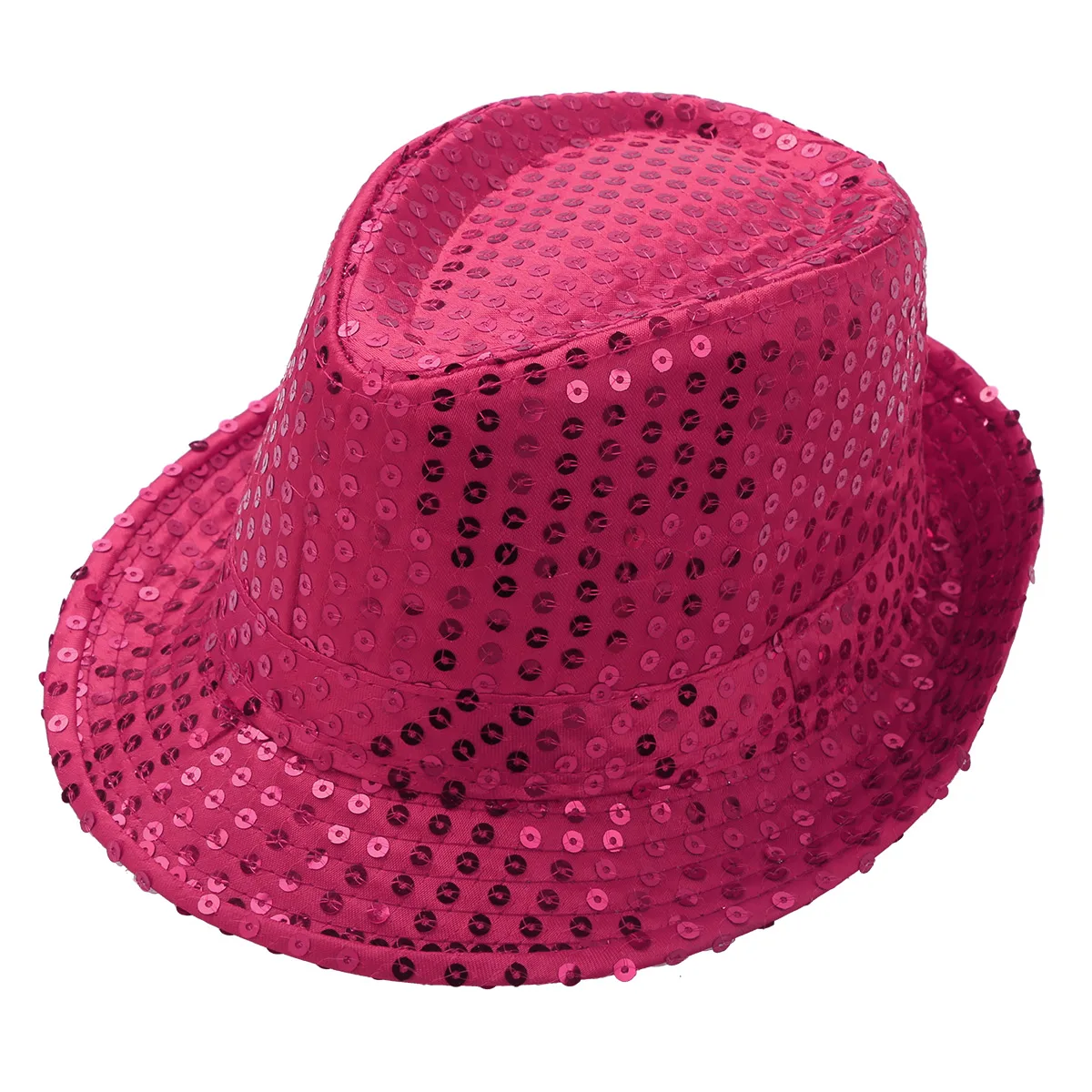 Shiny Sequin Sparkle Trilby Hat Fedora Party Jazz Fancy Dress Stage Dance Cap 