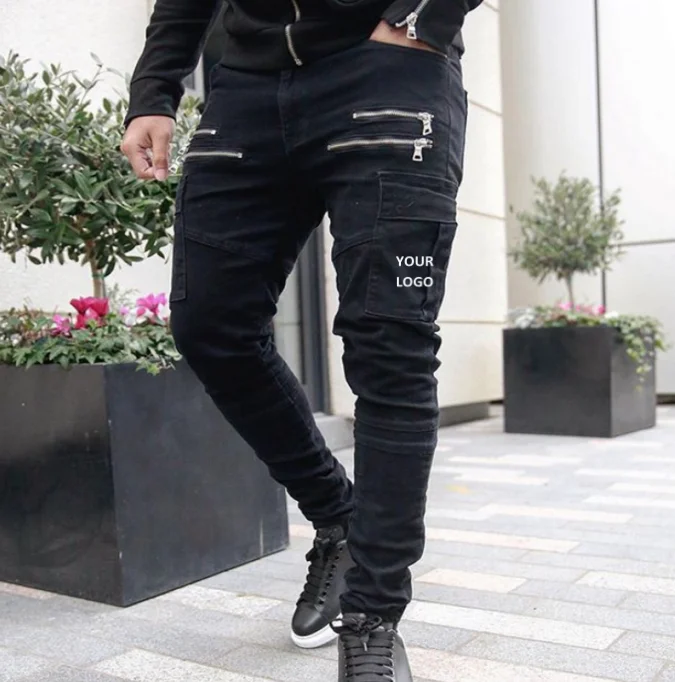 

Wholesale New Sports Casual Trousers Fashion Slim Increase Plus Size Men Multi Pocket Fitness Pants, As pictures