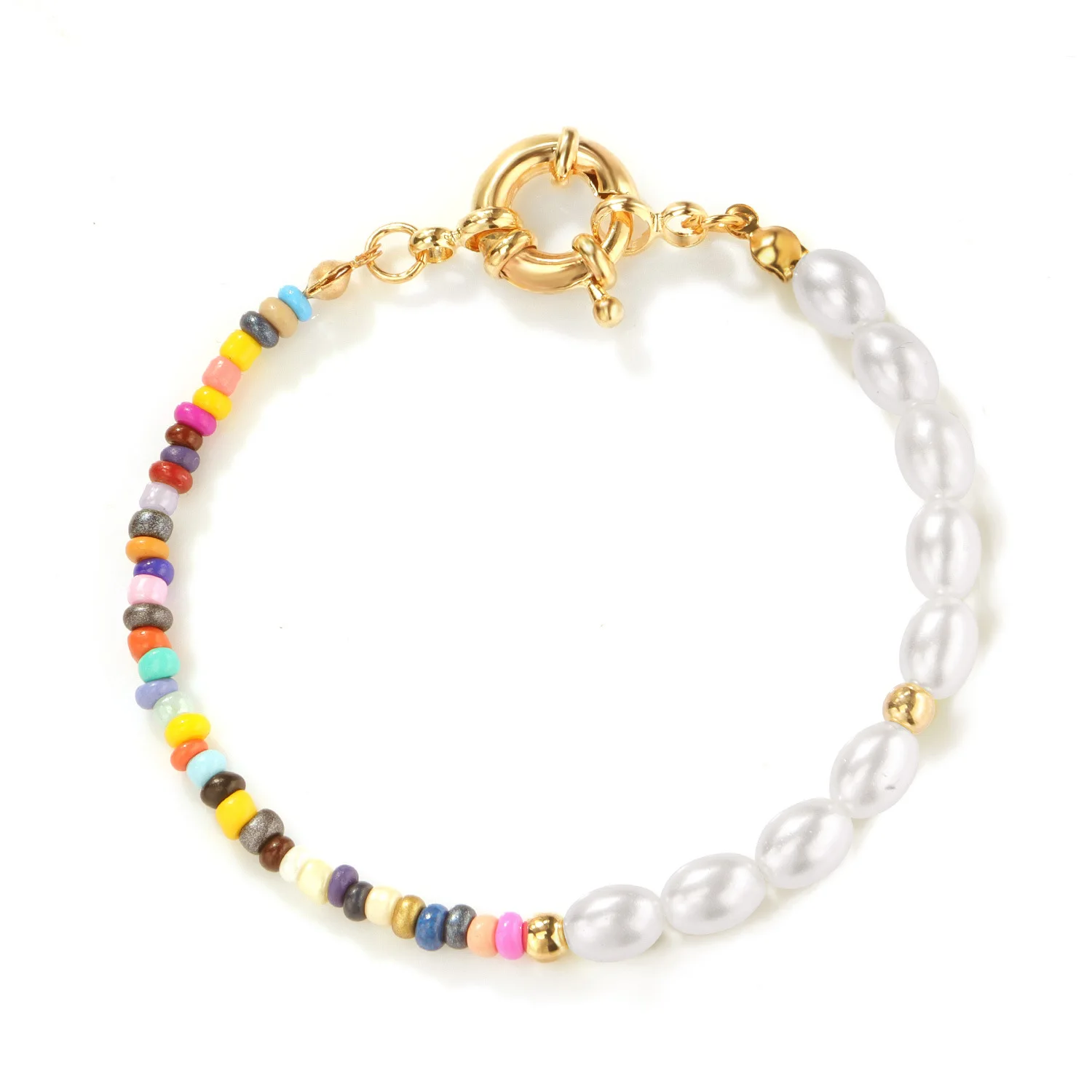 

Braceletsnecklace Pulseras Fashion Multi Color Hand Jewelry Chain Handmade Pearl Bracelets Chain Colorful Beads Bohemian