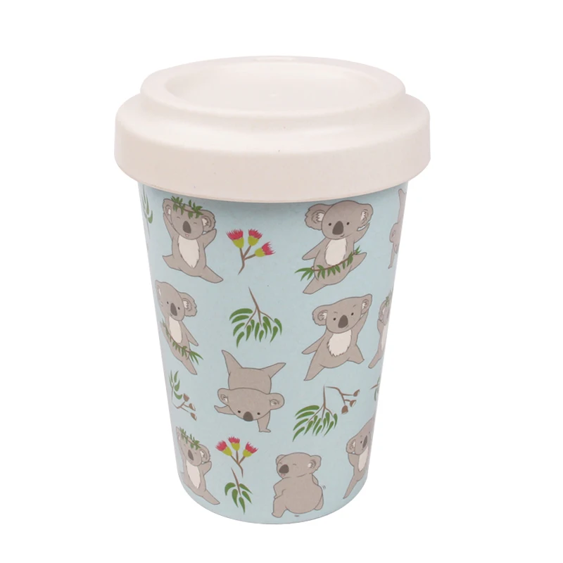 

Mikenda 250/350/450/700ml Reusable Custom Design Bamboo Fiber Tumbler Coffee Cup with Lid, Any pantone color