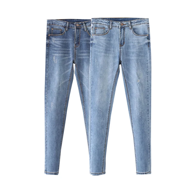 

Hot Sale Woman Trendy Fashion Style Jeans Trousers High Quality Woman Jeans Skinny Stretch Trousers