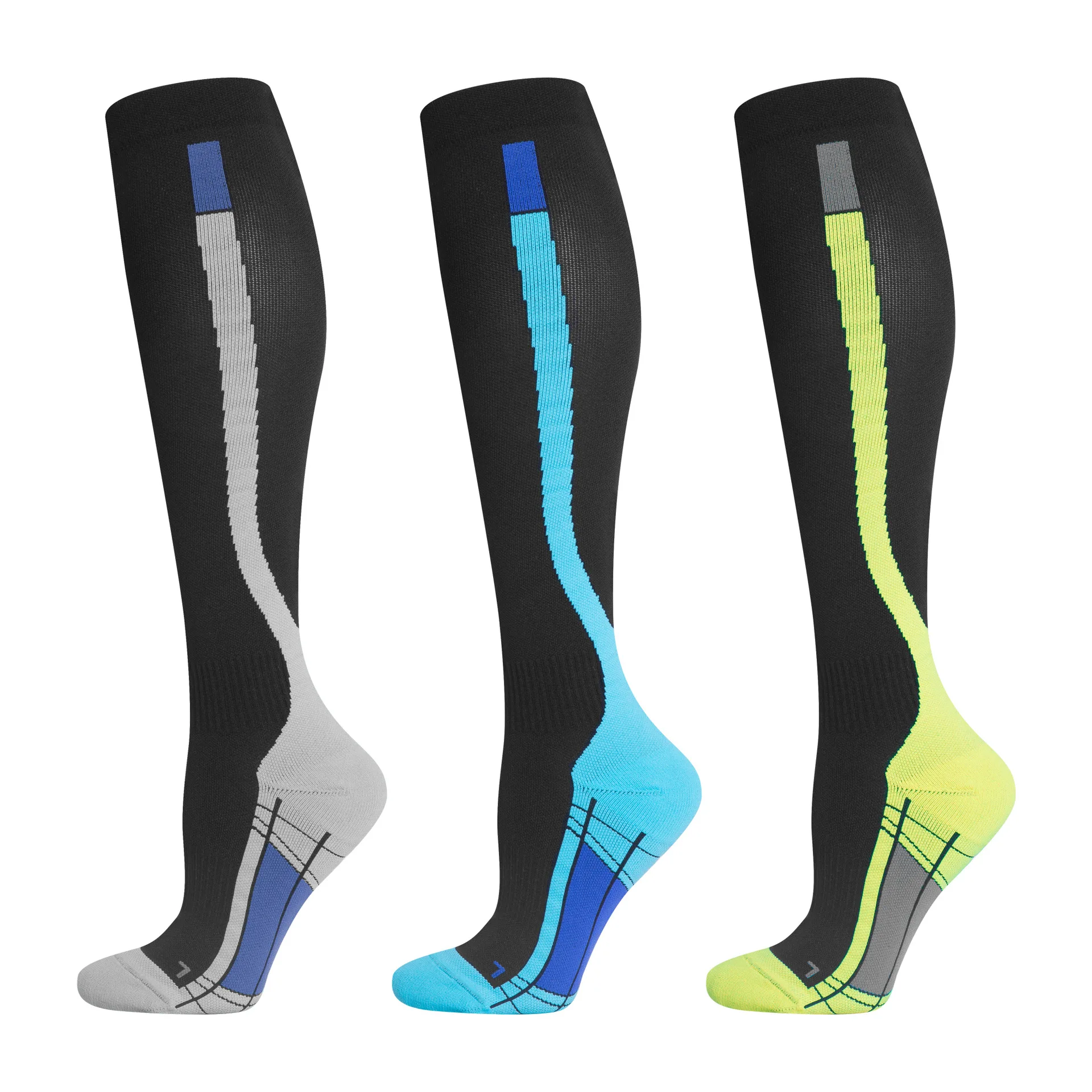 

20-30mmHg  3D Geometric Pattern Jacquard Plus Size Athletic Men Women Compression Socks