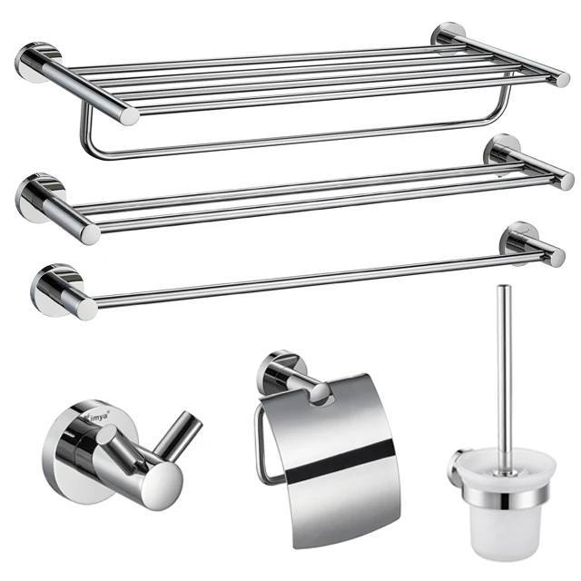 

Modern luxury home bathroom products stainless steel bathroom accessories set, Silver