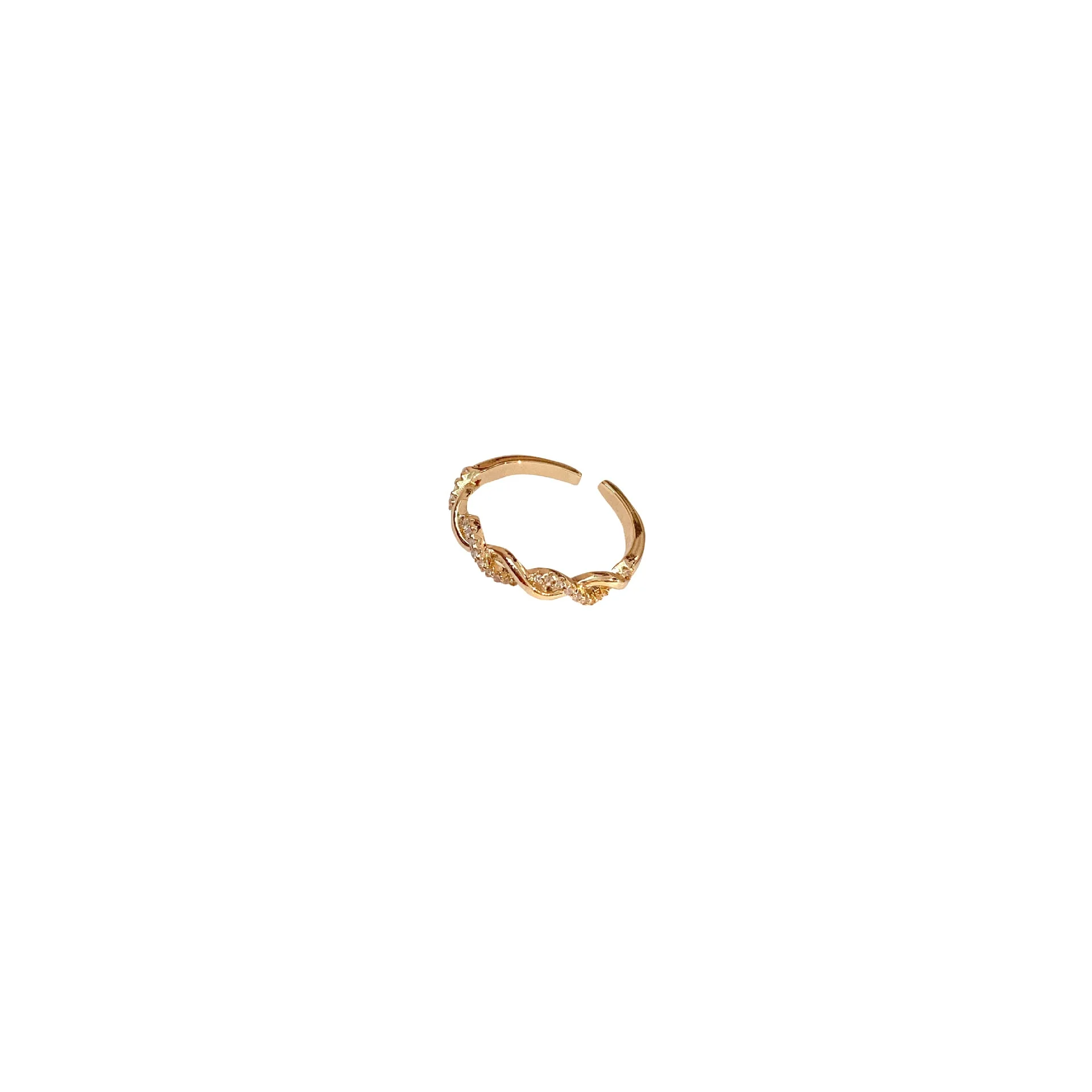 

Braided Twist Open Ring Fashion Personality Simple Ring Alloy Diamond Women's Ring, Picture