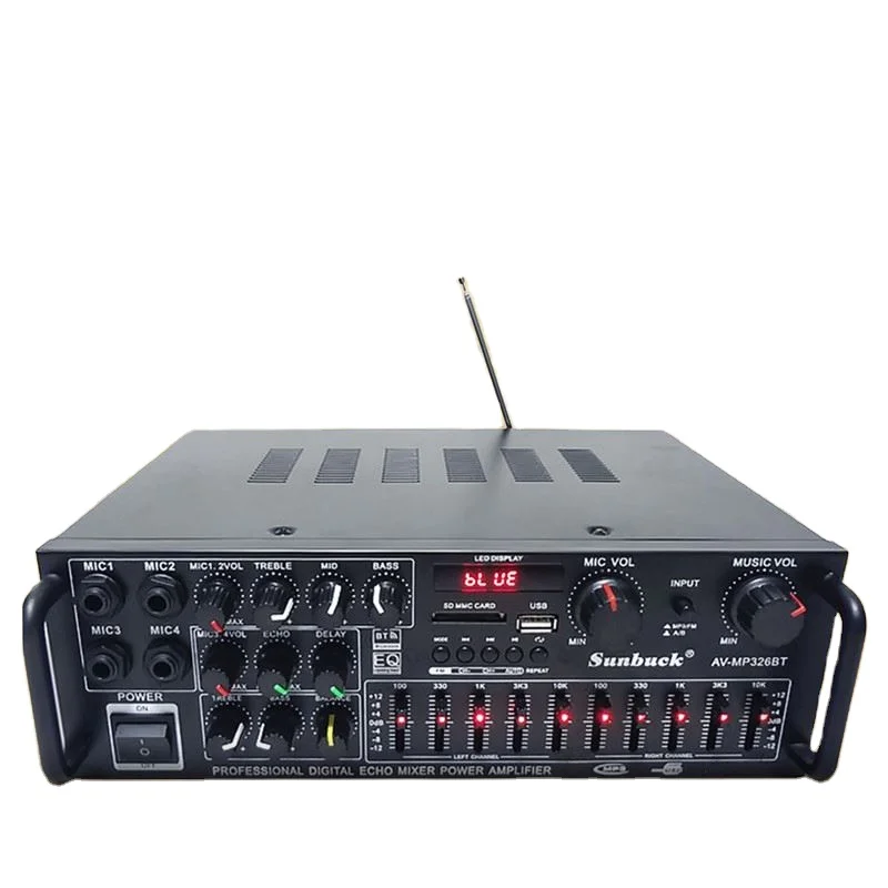 

MP326BT 2000W EQ BT Stereo Car Amplifier 4 ohm 2CH USB 64GB Disk SD Card Home 220V 110V Home Theater Amplifiers