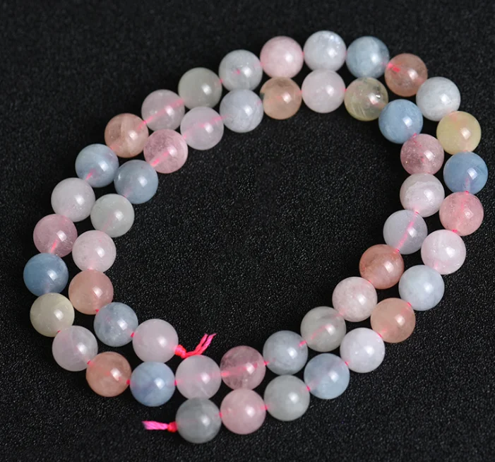 

Natural High Grade 6mm  Morganite crystal Natural Stone loose Bead make DIY bracelet beads for jewelry making, Pink/purple/clear/blue/green/black