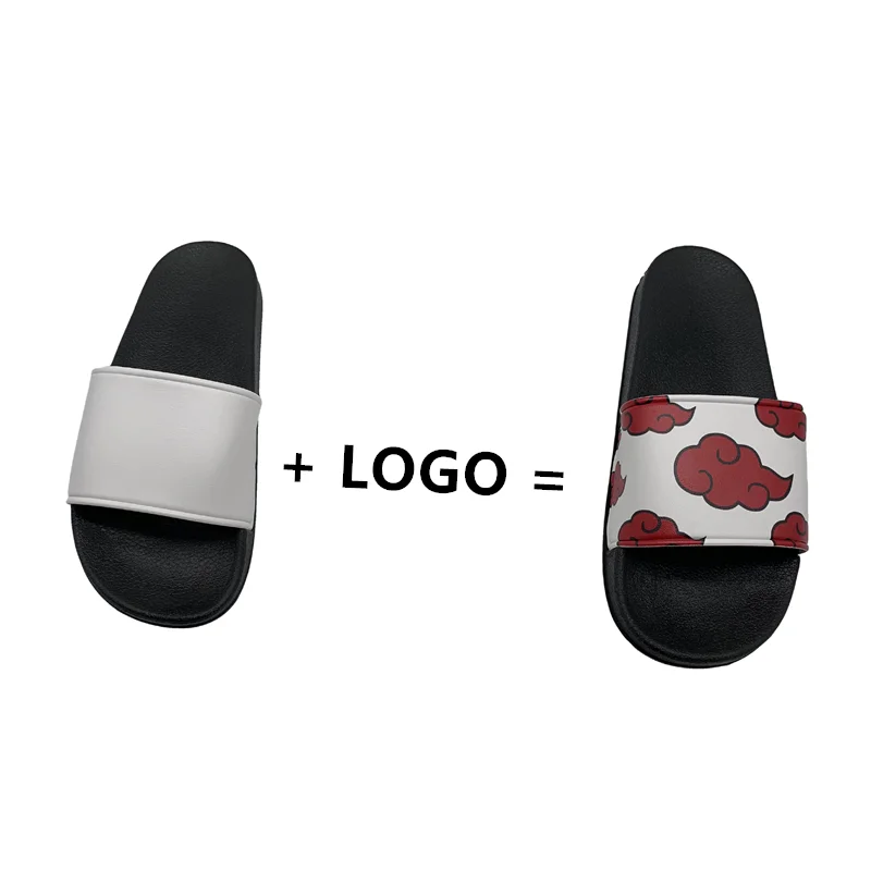 

2pc Personalized Custom Logo Slippers Plain Blank Men Slides sublimation sandals