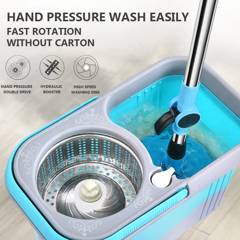 

free sample microfibre mop head dry spinning mop set with bucket Magic 360 Spin Floor Cleaning Mop and Bucket Set, Blue