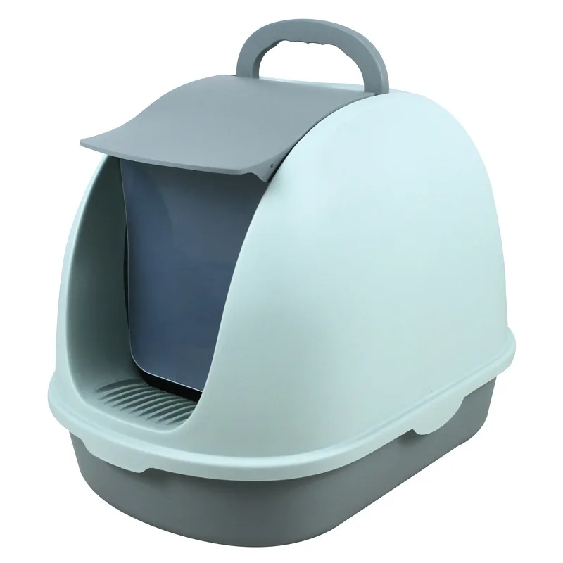 

2021 New Upturn Automatic Closed Two-Way Door Fully Enclosed Large Cat Litter Box Toilet