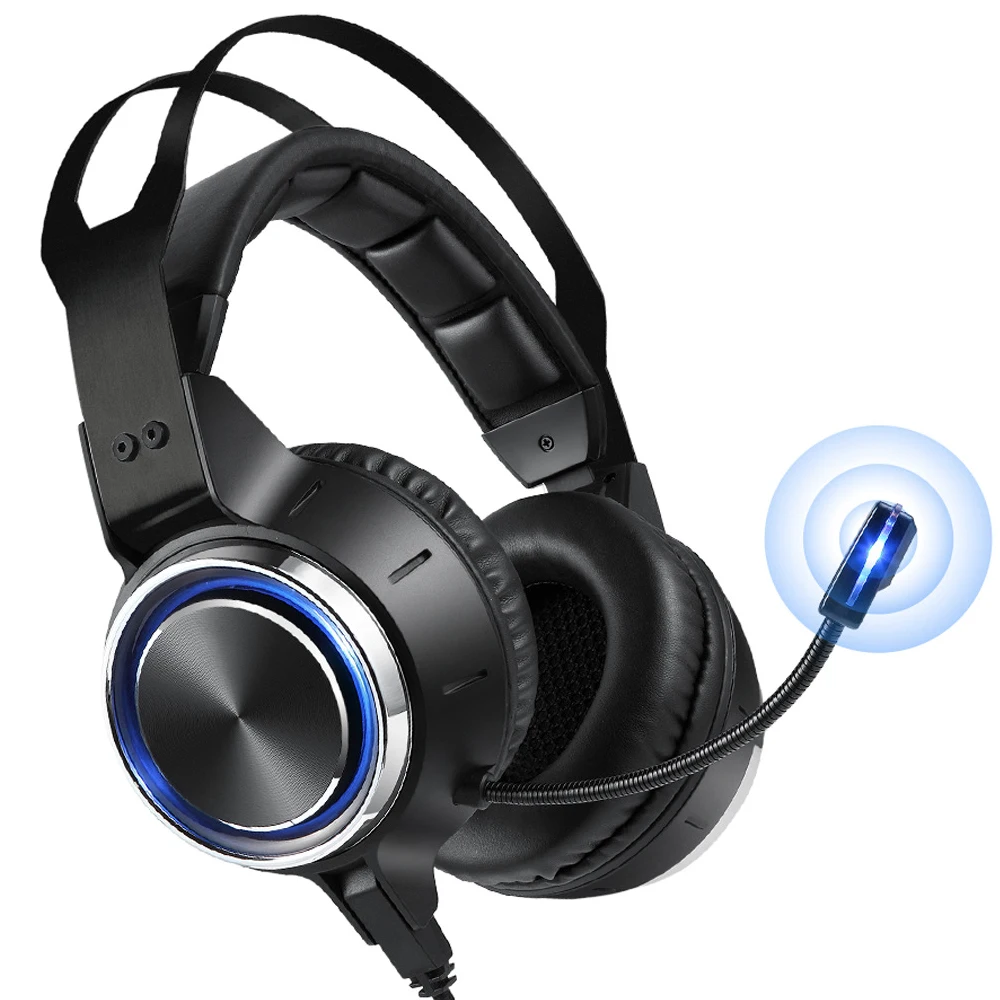 

Free sample OEM Comfortable wear headphones for video games Popular selling wholesale gamer headset RGB colorful LED lights