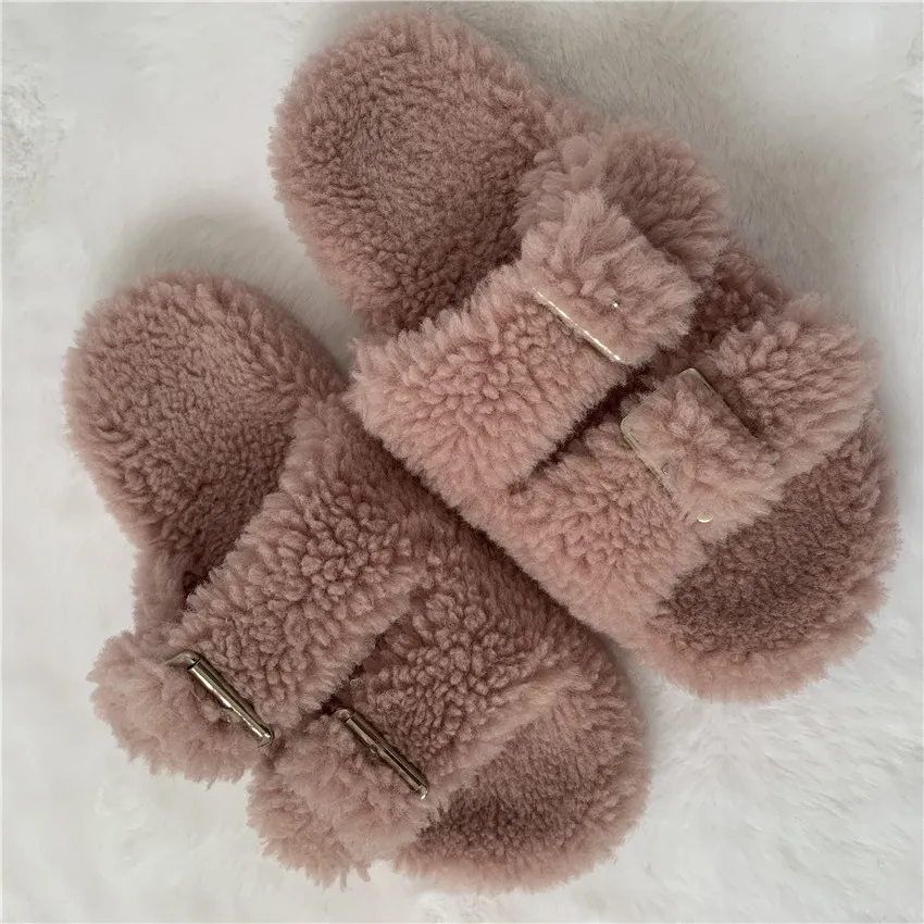 

2021 ladies slide us ladies slippers New arrival girl luxury fluffy fur slippers ladies i, Customized color