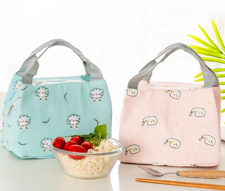 

New Design Canvas Printing Color School Lunch Picnic Food Bags