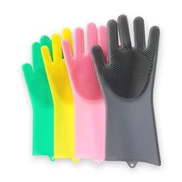 

Eco-friendly Food Grade Reusable Kitchen Tool Cleaning Gloves Silicone Dishwasher Scrubbing Glove