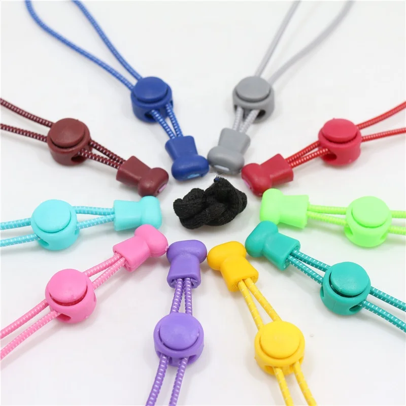 

Lock Sports No Tie Shoe Laces Tying Elastic Round Rope Sneaker Buckle Lazy Rope Shoelaces, Solid color or mixed color