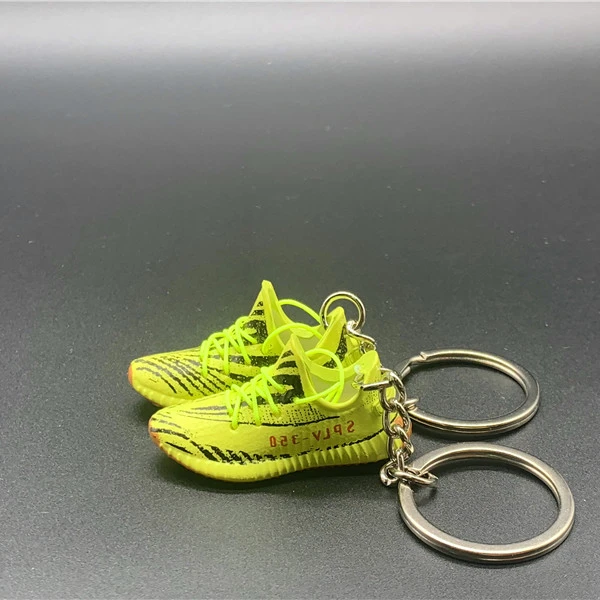 

3d sneaker keychain sports Shoes Mini pvc yeezy 350 v2 frozen yellow Air shoe keychain 3d sneaker