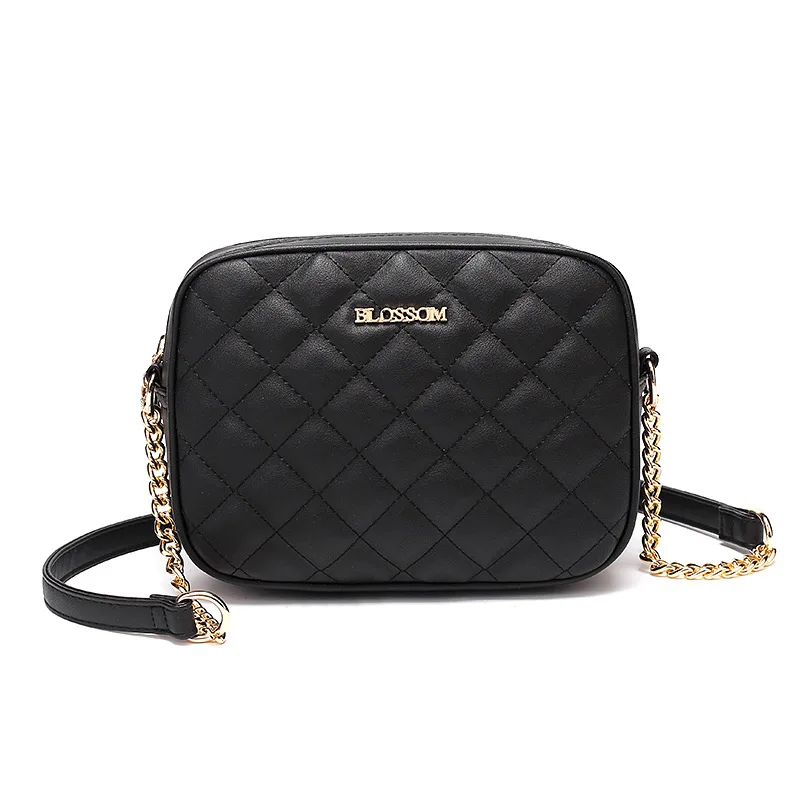 

High Quality Wholesale Custom Women PU Leather Mini Chain Quilted Crossbody Bags Shoulder Messenger Bag 2021 For Ladies Purse, Yellow / red / black / blue / pink / beige