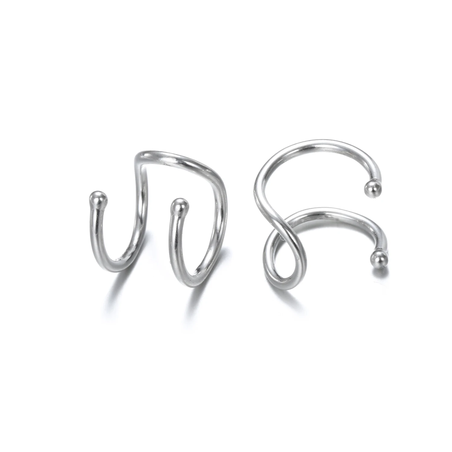 

New Arrival Simple Stainless Steel Glossy Earring Cuff Gorgeous Simple Custom Ear cuff Jewelry, Silver, 14k gold