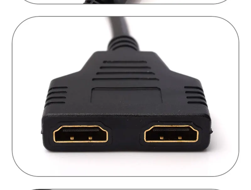 HDMI Male to 2x HDMI Double Female Y Splitter Adapter Cable Lead HD TV 32.5CM - ANKUX.COM