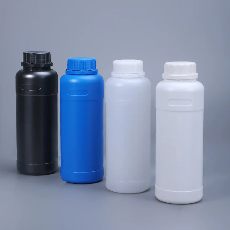 Wholesale Empty Round Recycled HDPE Frosted Black Plastic Oil Chemical Bottle for Cosmetic Packaging Manufacturers