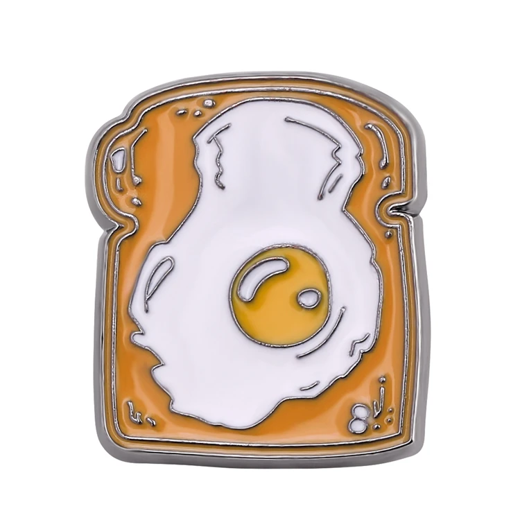 

Creative Egg Poached Badge Brooch Cartoon Bread Toast Oil Drop Alloy Brooch Student Children Clothing Canvas Bag Jewelry Gift