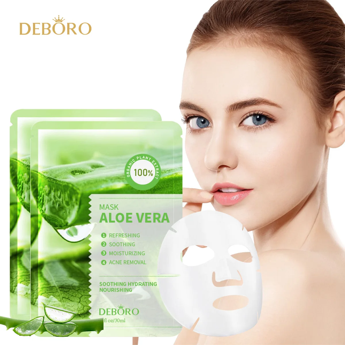 

Aloe Vera Revitalizing Hydrating Moisturizing Facial Mask Sheet organic aloe vera face sheet mask