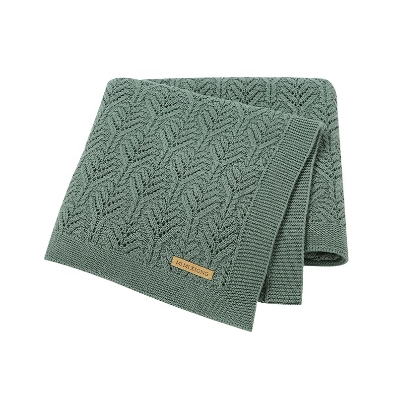 

Mimixiong New Arrival Pure Color 100% Cotton High Quality Soft Knitting Custom Baby Blanket For Baby Unisex