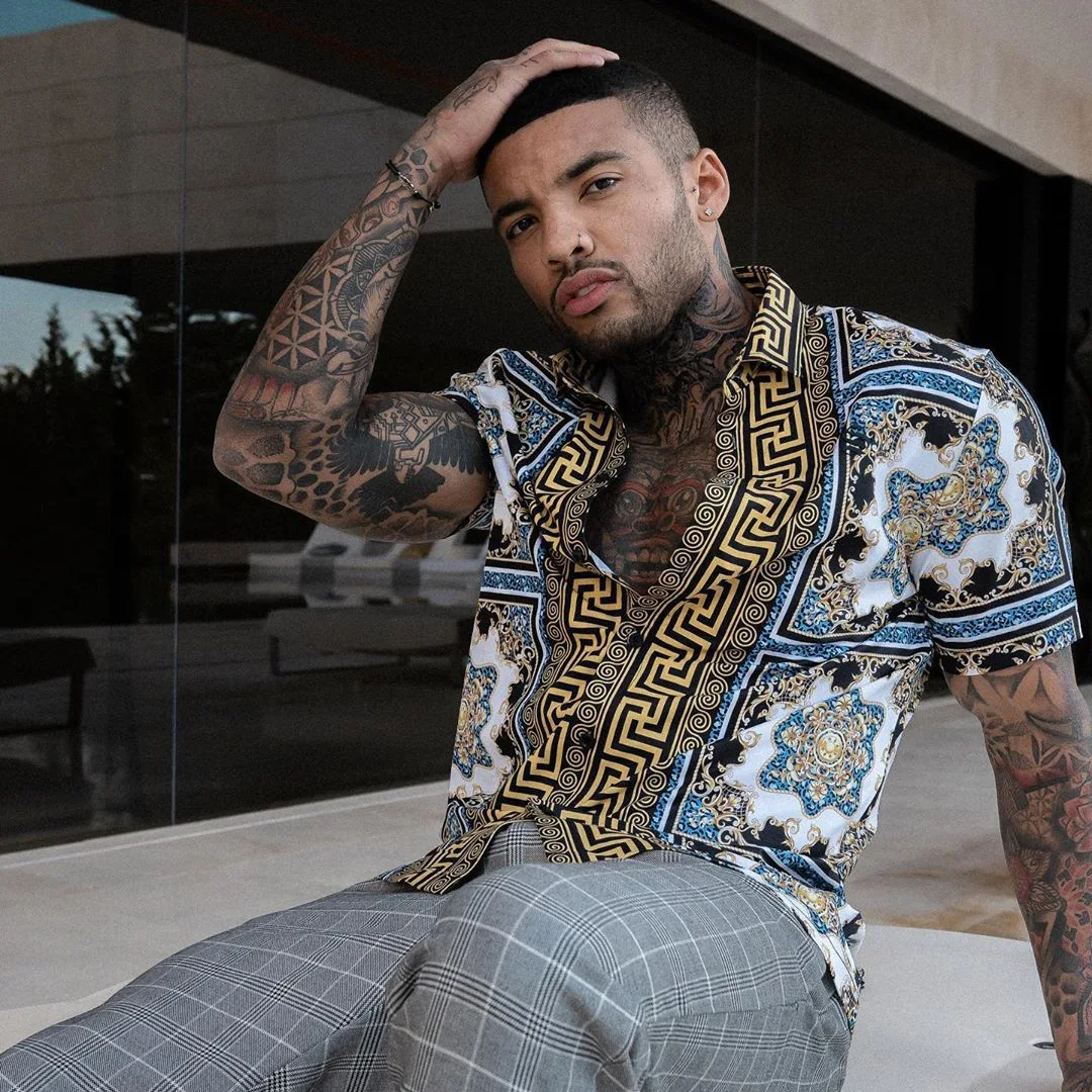 

2021 Summer Hot Sale Men's European American Retro Fashion Shirt Cardigan Men's Short Sleeve Shirt, As picture