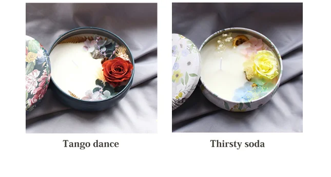 Decorative Travel Soy Wedding Dried Flower Candles Custom Christmas Candles Scented Luxury 