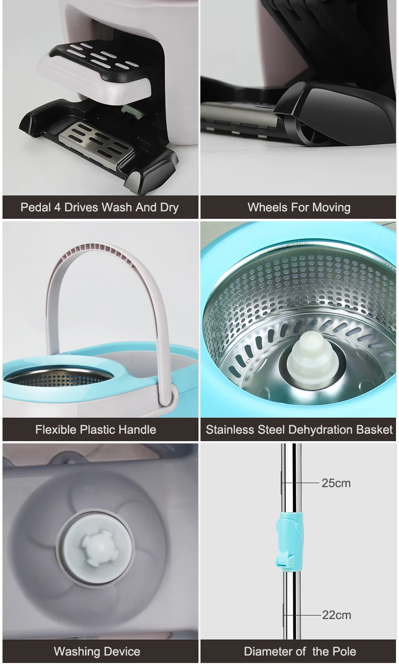 2020 Innovative Cleaning Mop Factory Price Walkable Spin Mop 360 With Pedal