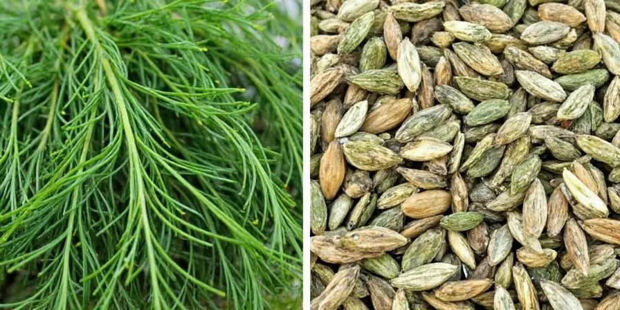 Visual substitution chart showing fresh and dried dill equivalents
