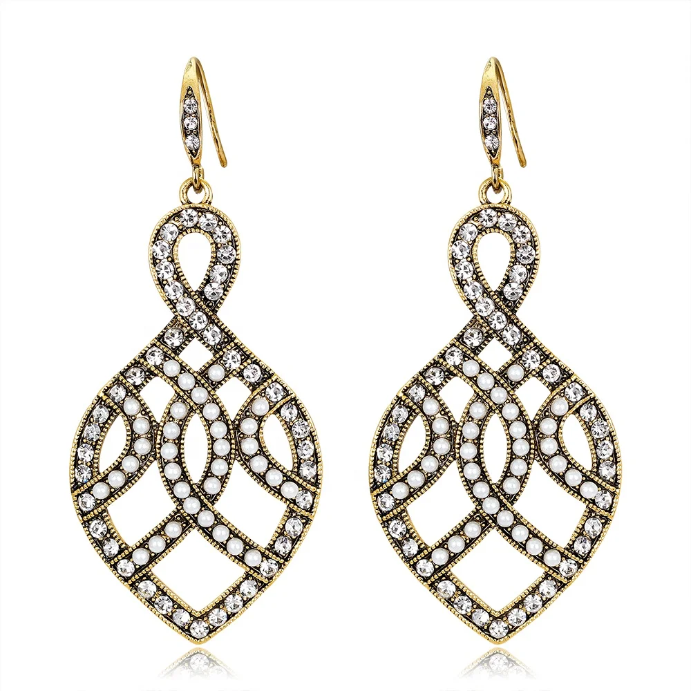 

Fashion and Elegant Alloy Rhinestone Ladies Earring Jewelry, Picture shows