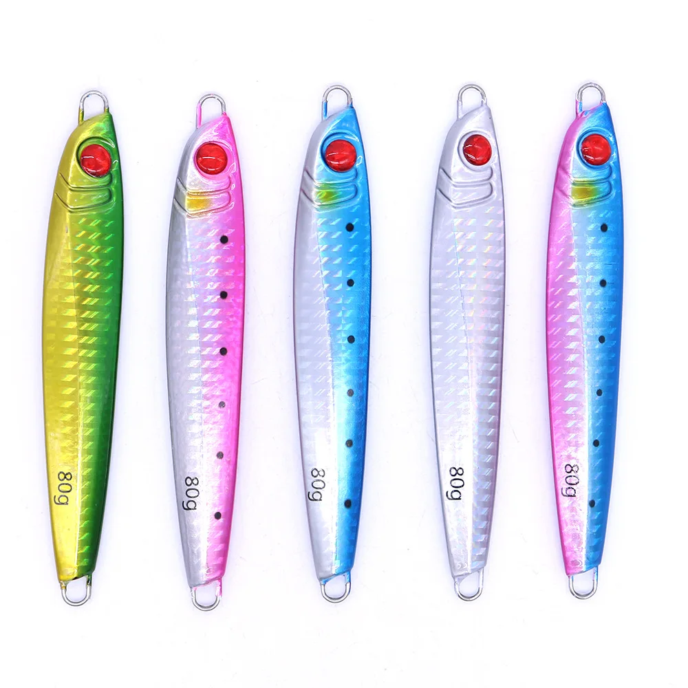 

HAWKLURE Slow Pitch metal Jigs 60g 80g Saltwater Sinking Jigging Artificial Hard Bait
