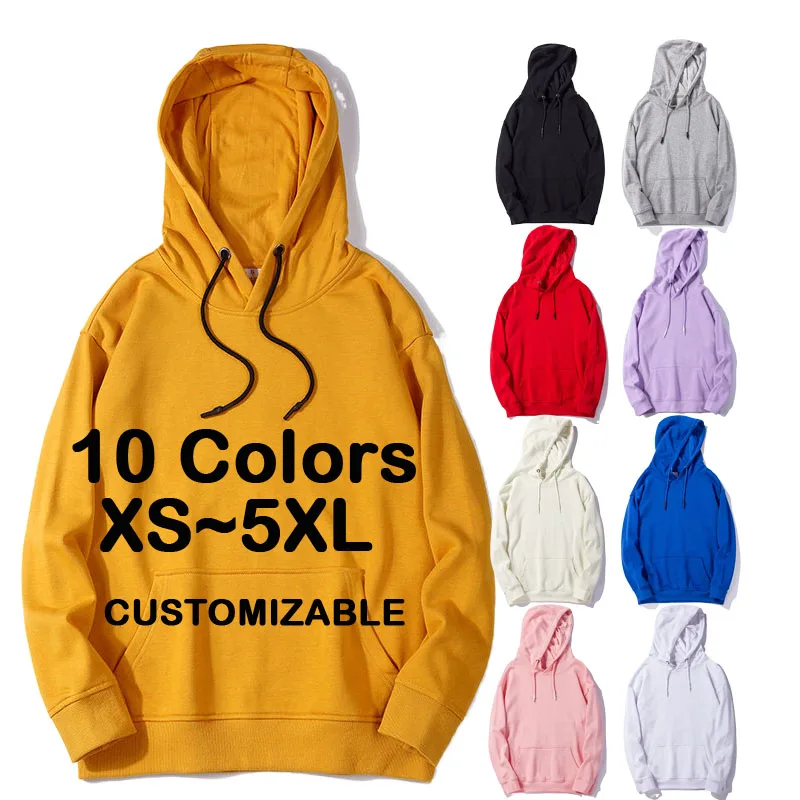

High Quality French Terry Blank Plain Oversized Hoodie s 100% Cotton Unisex For Men Custom LOGO Women's Men's Hoodies