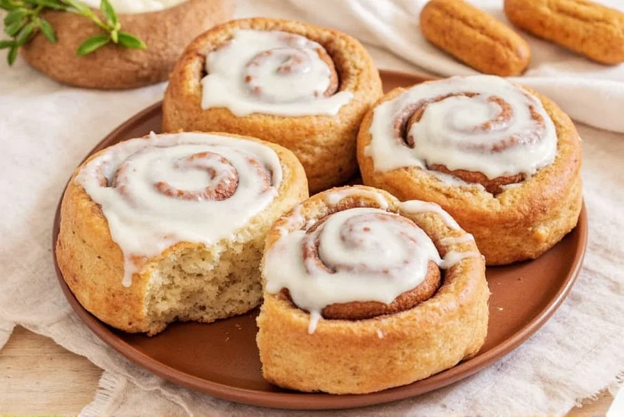 Finished Trader Joe's cinnamon rolls with cream cheese icing