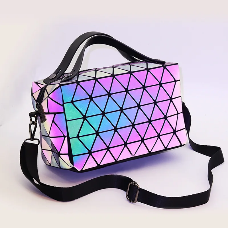 

Fashion Laser Geometric Diamond PU Leather Bag women Doctor Bag