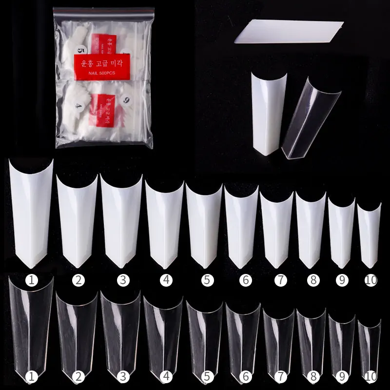 

Natural False Nail Art Tips Professional Unique Curve Triangle Sharp Acrylic Full Cover Artificial Nail Tips