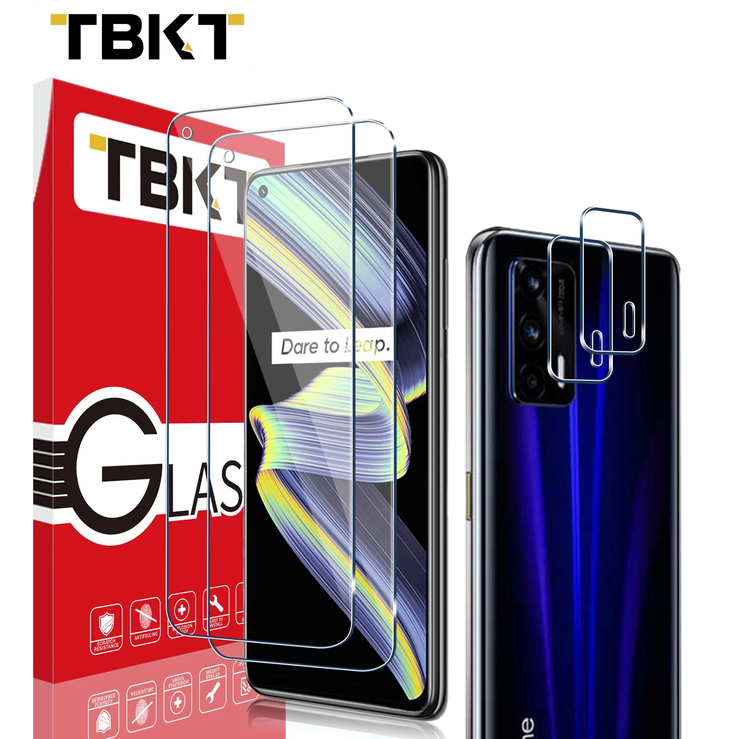 

Hot Sale Mobile Phone Toughened Glass Protective Film and Camera Lens for Realme X7 Max 5G Tempered Screen Protector