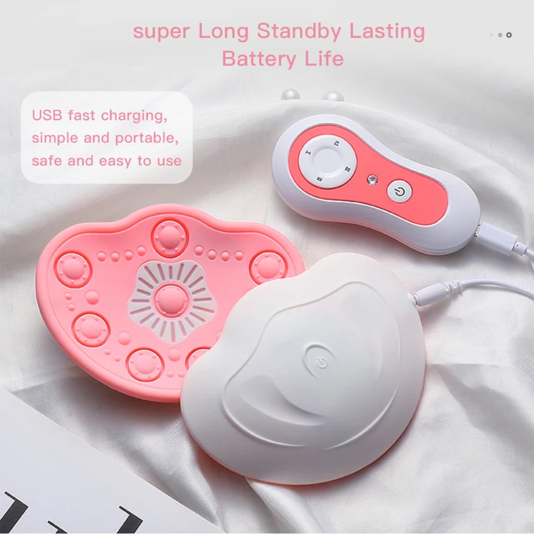 

Electric Lactation Brest Massage Pad Growth Breastfeeding Wireless Breast Massager, Pink