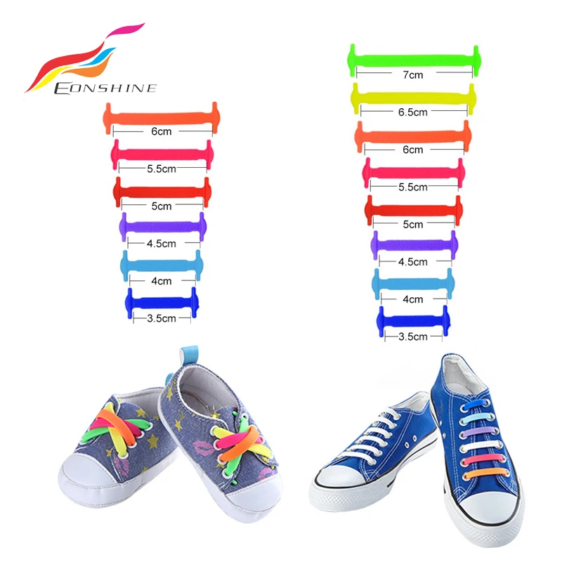 

Environmental Stretchy 12pcs Unique Replacement Black Neon Yellow Silicone Shoelaces for Kids, 13 colors (accept custom)