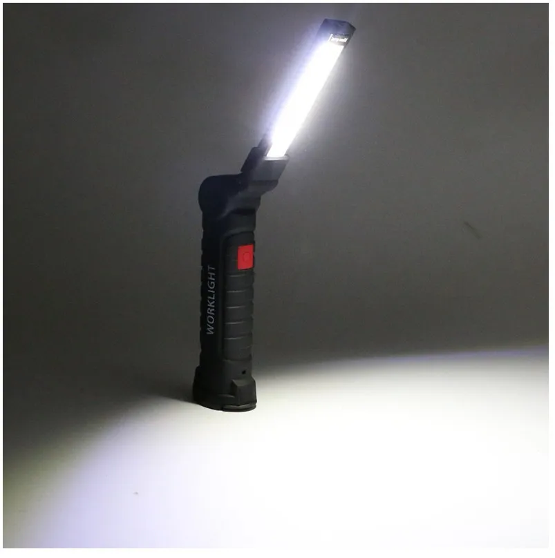 Rechargeable LED Work Light 800 Lumen 5W 10W Portable LED Spotlight Worklight Magnetic Base 5 Modes IP44 Handheld Flashlight