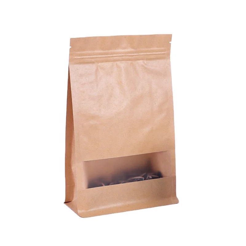 

Compostable Biodegradable Food Grade Kraft Paper Tea Packing Zipper Coffee Packaging Bag With Valve