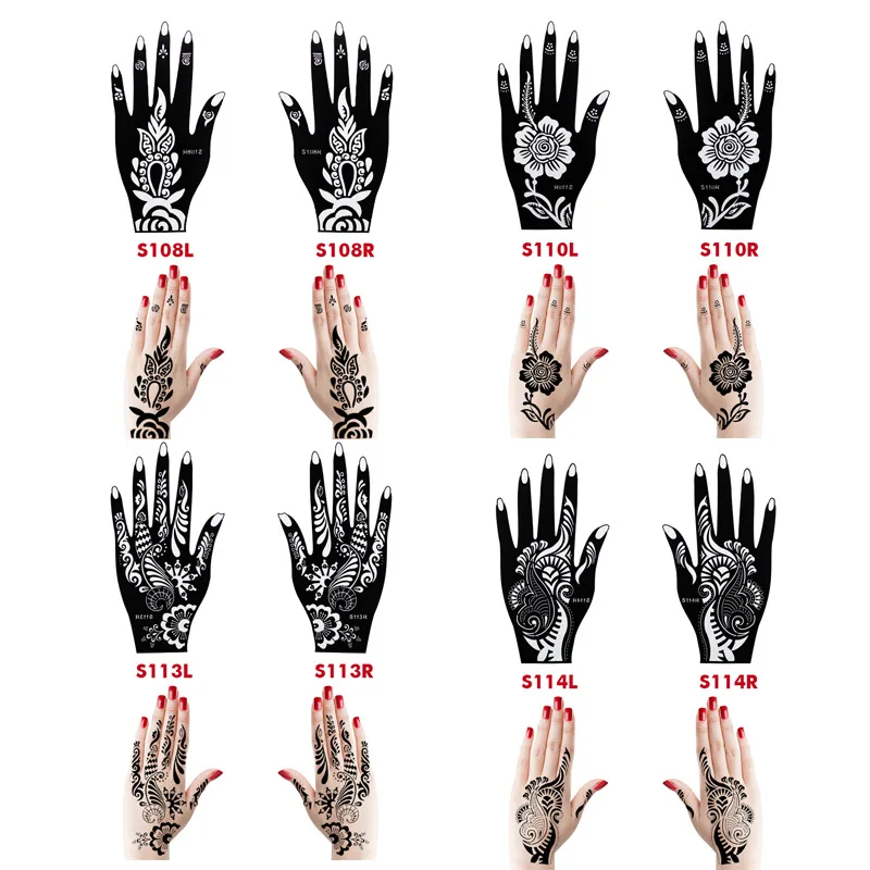 

Henna Tattoo StencilsIndian Arabian Temporary Tattoo Template DIY Stencil Stickers for Hand Face Body Art Paint Stencil