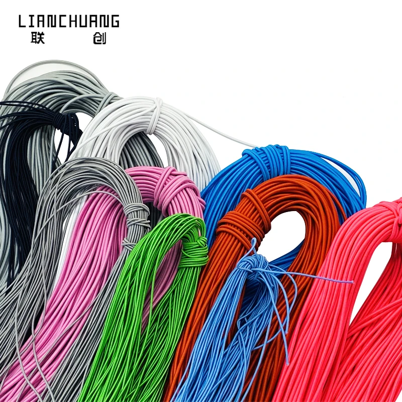 

factory custom 2mm 2.5mm 3mm Red and black high quality polyester bulk rubber string elastic cord