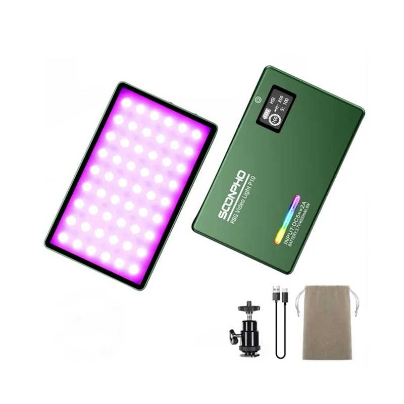 

soonpho RGB LED Camera Light Full Color Output Video Light Kit Dimmable 2500K-8500K Bi-Color Panel Light CRI 95+