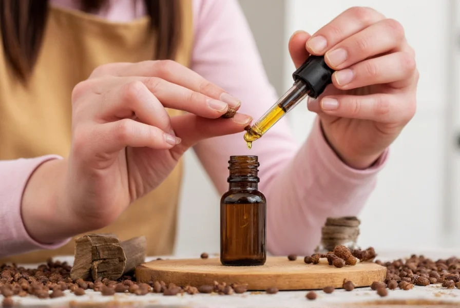 Clove oil bottles displayed in a health food store